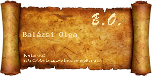 Balázsi Olga névjegykártya